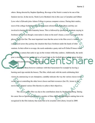 Studying the Success of the Films The Revenge of the Nerds