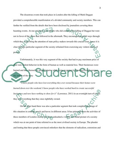 The Murder of Michael Duggan in Tottenham