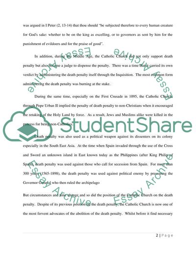 History of the Catholic Church on the Death Penalty