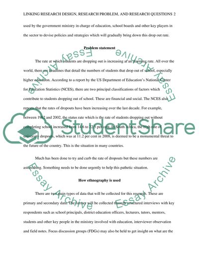 Linking Research Design, Research Problem, and Research Questions