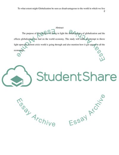 Disadvantages of Globalization in the World