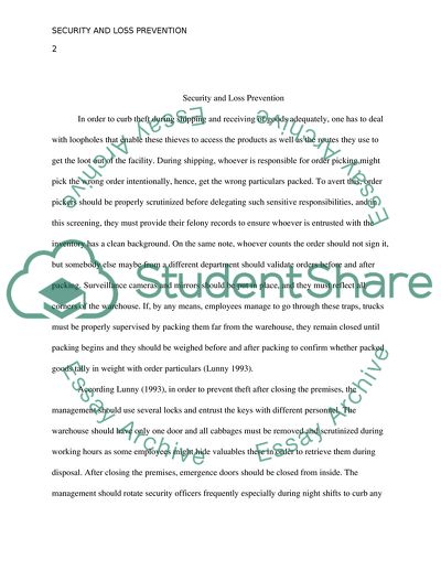 Security and Loss prevention