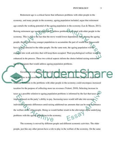 Ageing population and the economy
