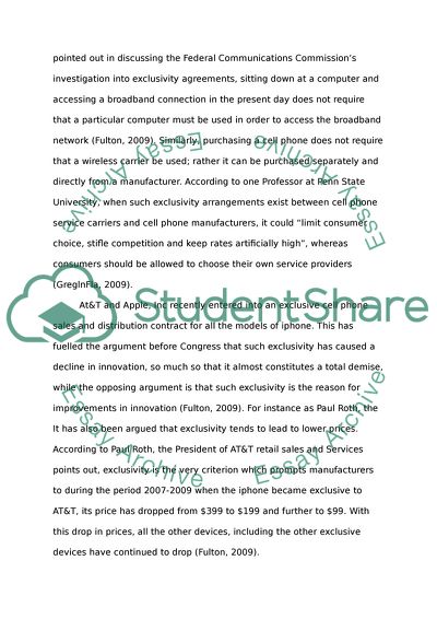 FCC Regulation of Exclusivity Agreements