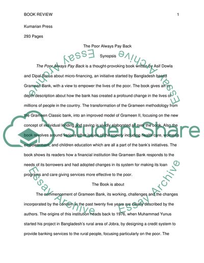 The Poor Always Pay Back