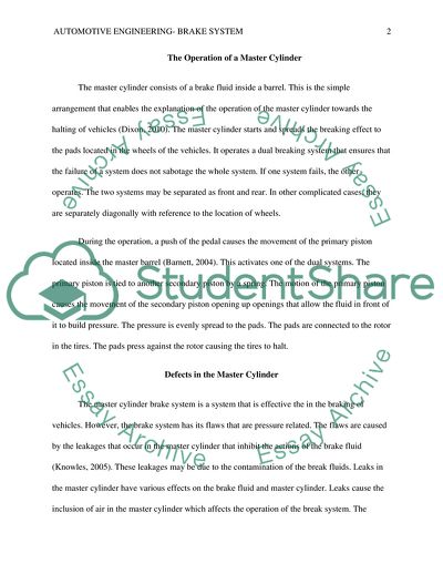 Automotive Engineering-Brake System
