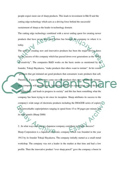 The Reason for Successful of Sharp Corporation