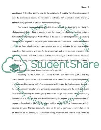 Public Health Program Evaluation