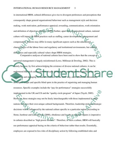 The Relationship of National Culture to Human Resource Management