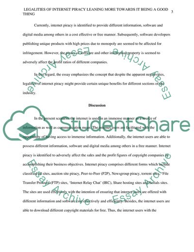 Legalities of Internet Piracy Leaning More towards It Being a Good Thing