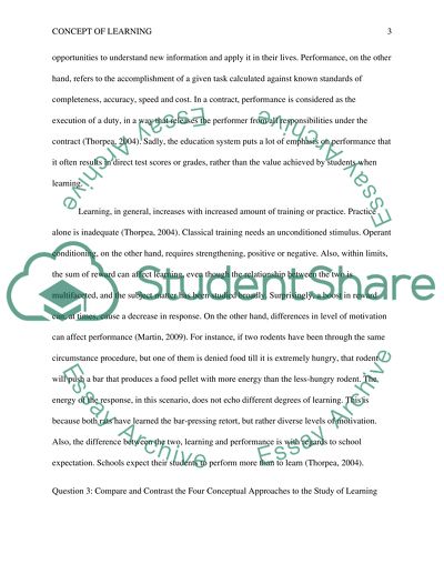 Concept of Learning Research Paper