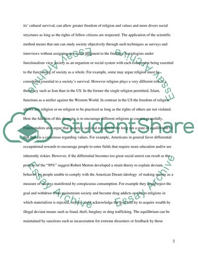 Functionalism from Sociological Perspective