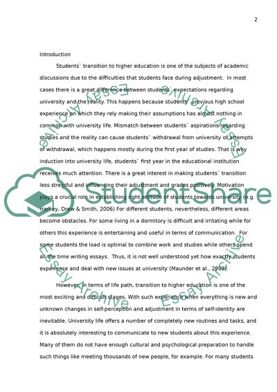 Motivation for Psychology Students in Transition to Higher Education