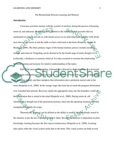 The Relationship between Learning and Memory