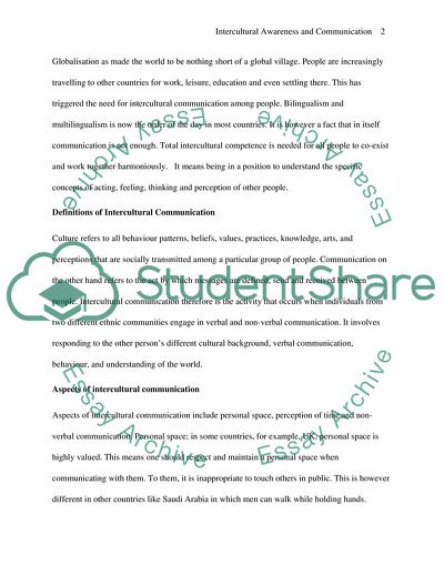 Intercultural Awareness and Communication