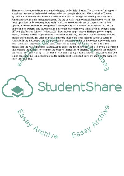 Systems and Operations Management - Atokowa Advantage Company