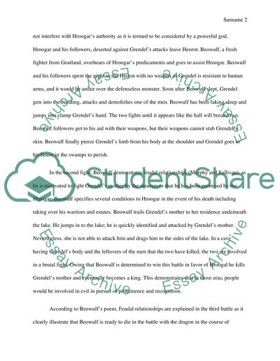 Fuedal Relationships in Beowulf