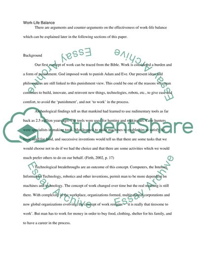 Flexibility and Work Life Balance