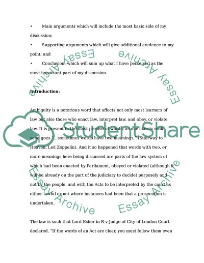 Statutory interpretation essay