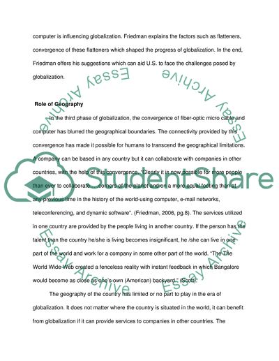 The World is Flat: A brief History of the Twenty - First Century by Thomas L. Friedman