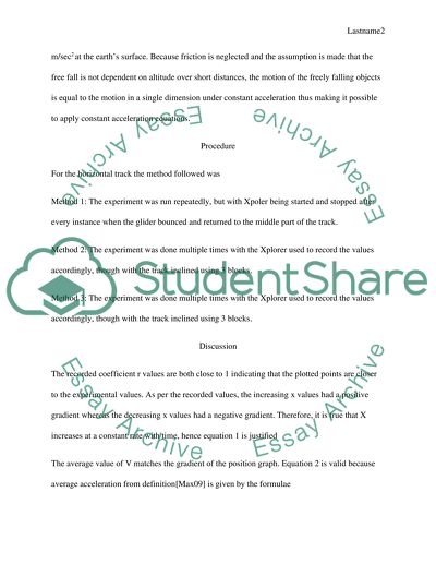 Linear Motion In One Dimension