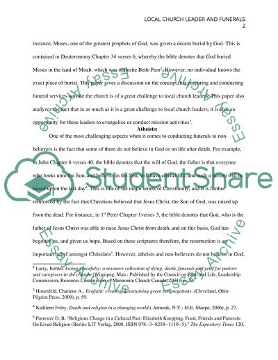 Local Church Leader And Funerals