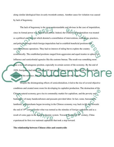 The Significance of Semi Colonialism in China