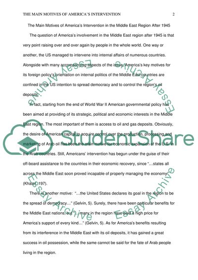 What are the main motives for US involvement in the region after 1945