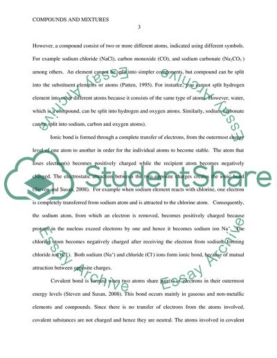 Elements, Compounds and Mixtures
