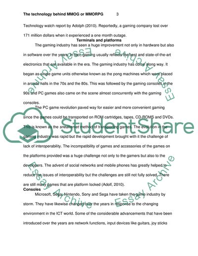 The Technology behind MMOG or MMORPG