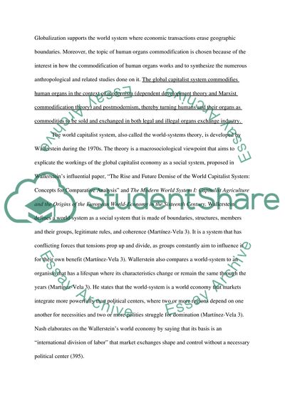 Human Organs as Commodities in the Global Capitalist System