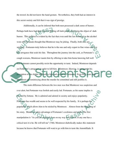 ComparisonContrast Montresor and Fortunato