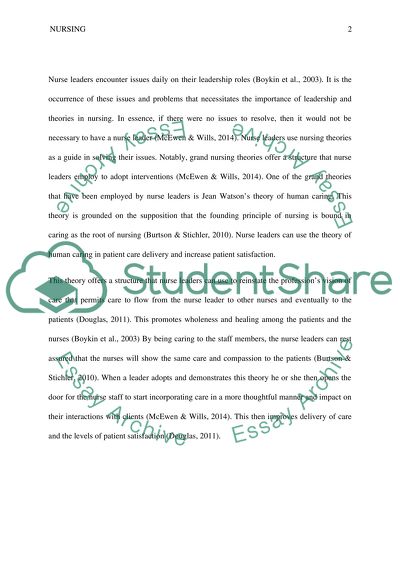 Application of Jean Watsons Theory of Human Caring