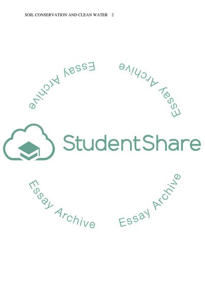 Will single issue movement for soil conservation and clean water inevitably fail