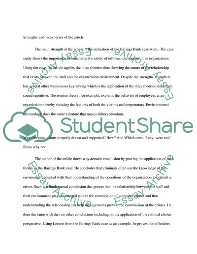 Evaluation of Article about Dynamic for Computer Crimes