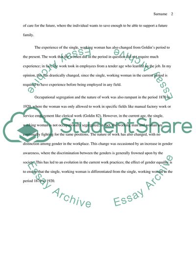 Wages of Single Women