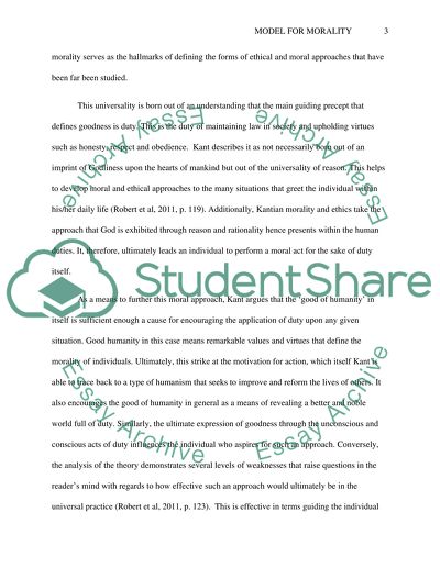 Model for Morality: The Ethical Theory by Kant