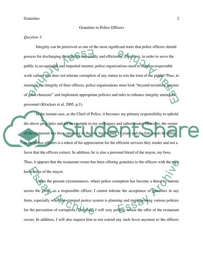 Gratuities to Police Officers