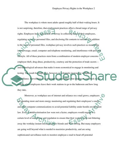 Employee Privacy Rights in the Workplace Concerning Internet