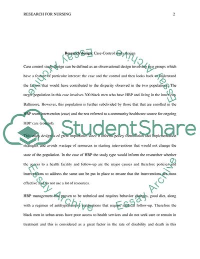 Case-Control Study Design