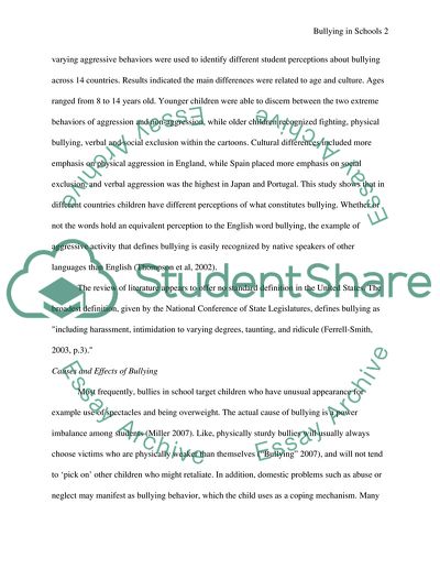 bullying problems and solutions essay