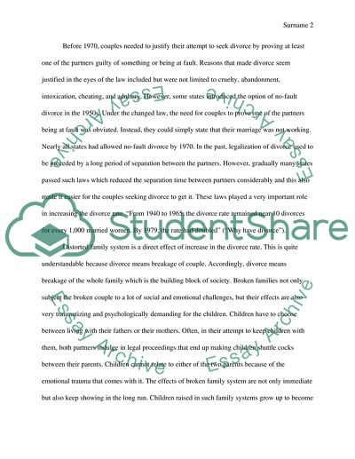 Causes and Effects of Increase in Divorce Rate