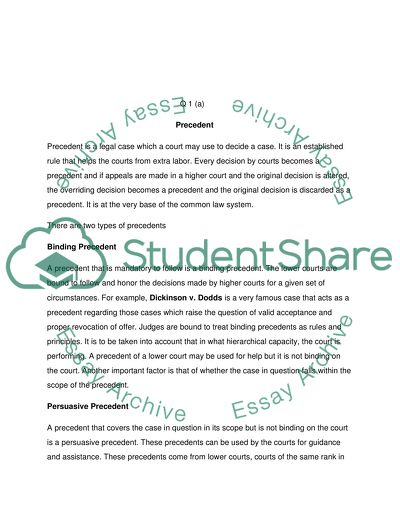 The Concept of Precedents and Their Application