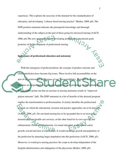 Subject : Doctoral Education in Nursing and what the future holds for the profession