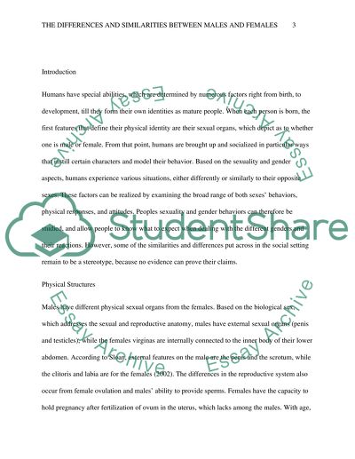 The Differences and Similarities between Males and Females