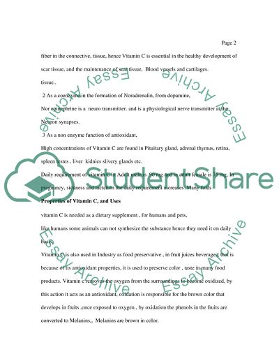 essay on vitamin c