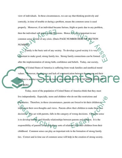 Peoples Common Sense regarding the Book Into the Wild