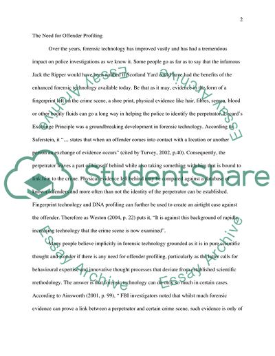 Forensic Crime Scene Analysis in Developing Offender Profiles