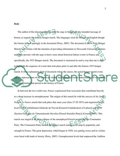 The Lille to Paris Hunger March