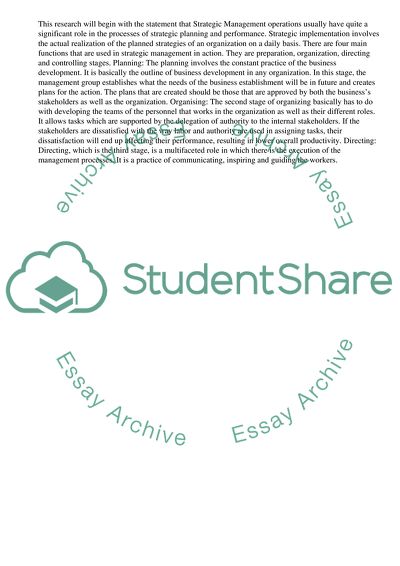 Strategic Management in Action